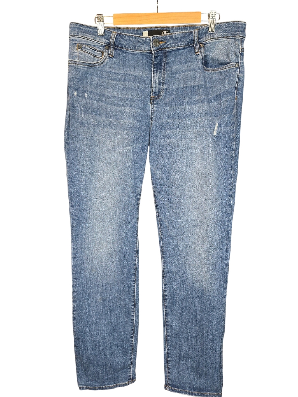 Kut From The Kloth Catherine Boyfriend Jeans Distressed Stretch Denim Size 16 - Picture 2 of 11